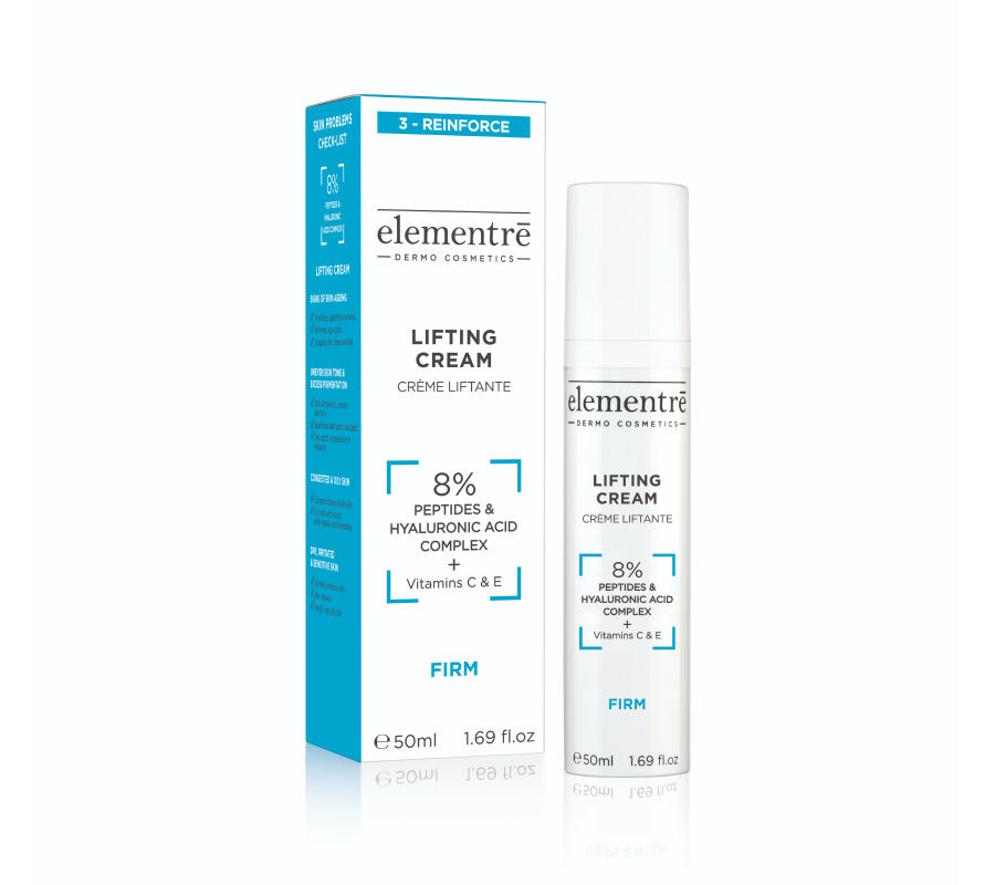 Лифтинг крем с гиалуроновой кислотой и пептидами Elementre 50 мл